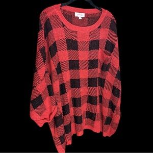 Jess Lea  new red and black large checked sweater.‎